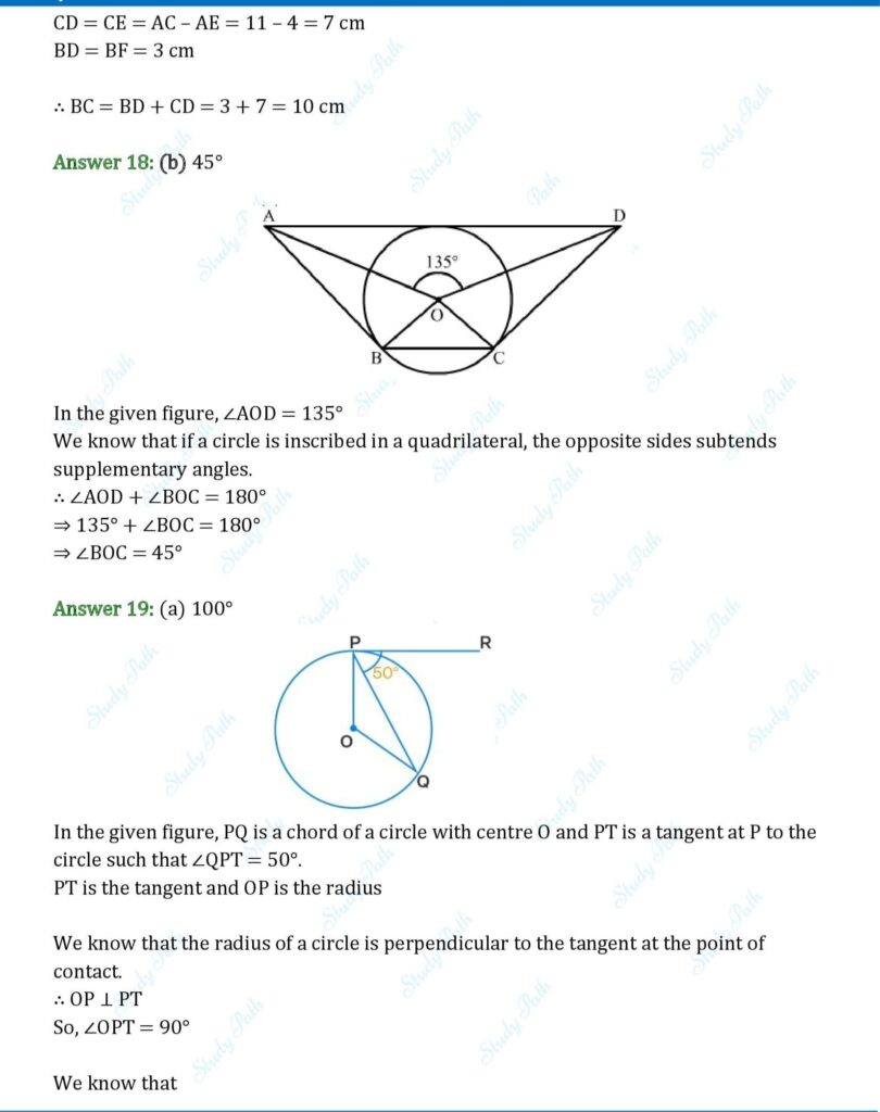 RS Aggarwal Class 10 Chapter 8 MCQs (Multiple Choice Questions) Solutions 8
