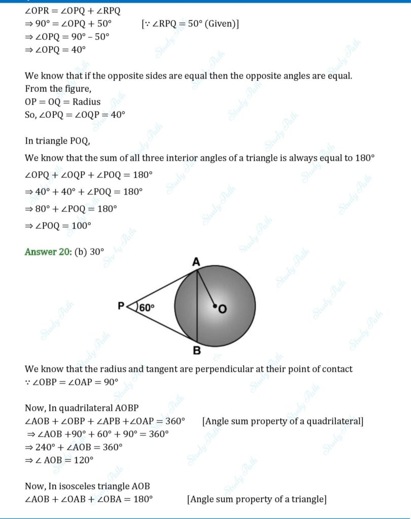 RS Aggarwal Class 10 Chapter 8 MCQs (Multiple Choice Questions) Solutions 9