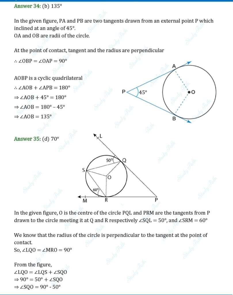 RS Aggarwal Class 10 Chapter 8 MCQs (Multiple Choice Questions) Solutions 20