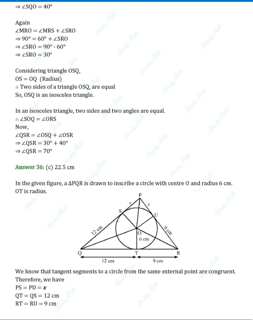 RS Aggarwal Class 10 Chapter 8 MCQs (Multiple Choice Questions) Solutions 21