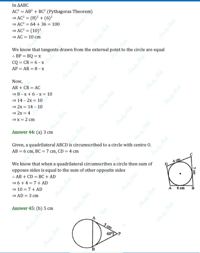 RS Aggarwal Class 10 Chapter 8 MCQs (Multiple Choice Questions) Solutions 26