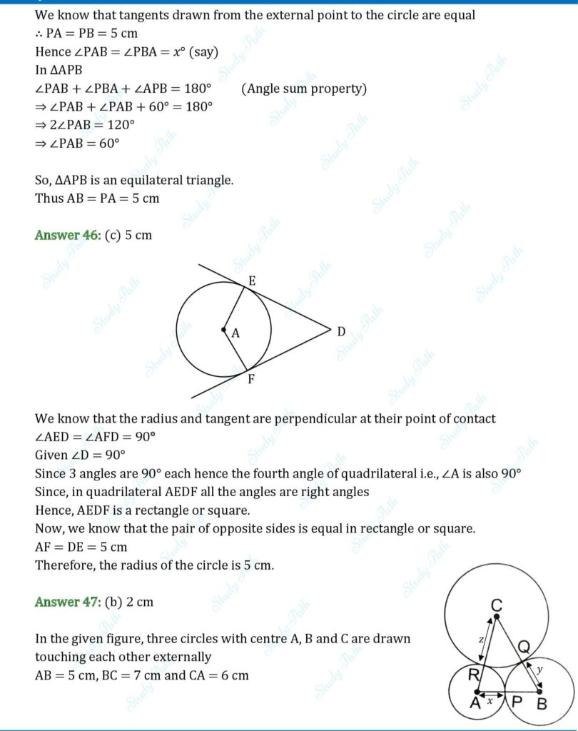 RS Aggarwal Class 10 Chapter 8 MCQs (Multiple Choice Questions) Solutions 27