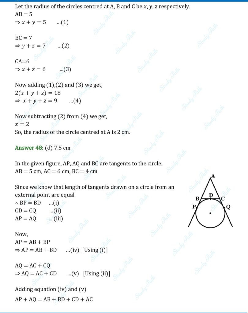 RS Aggarwal Class 10 Chapter 8 MCQs (Multiple Choice Questions) Solutions 28