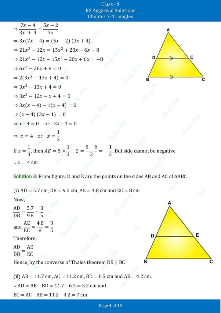 RS Aggarwal Class 10 Chapter 7 Test Yourself Solutions 4