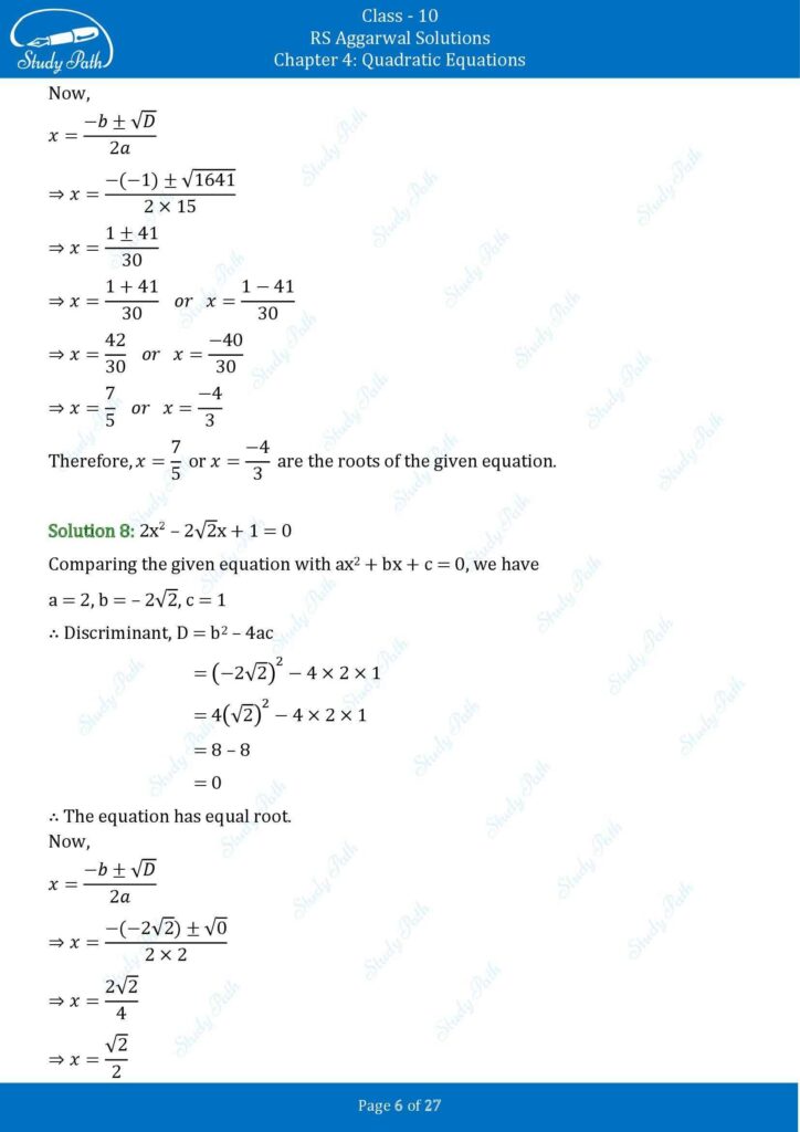 RS Aggarwal Class 10 Ex 4B Solutions 6