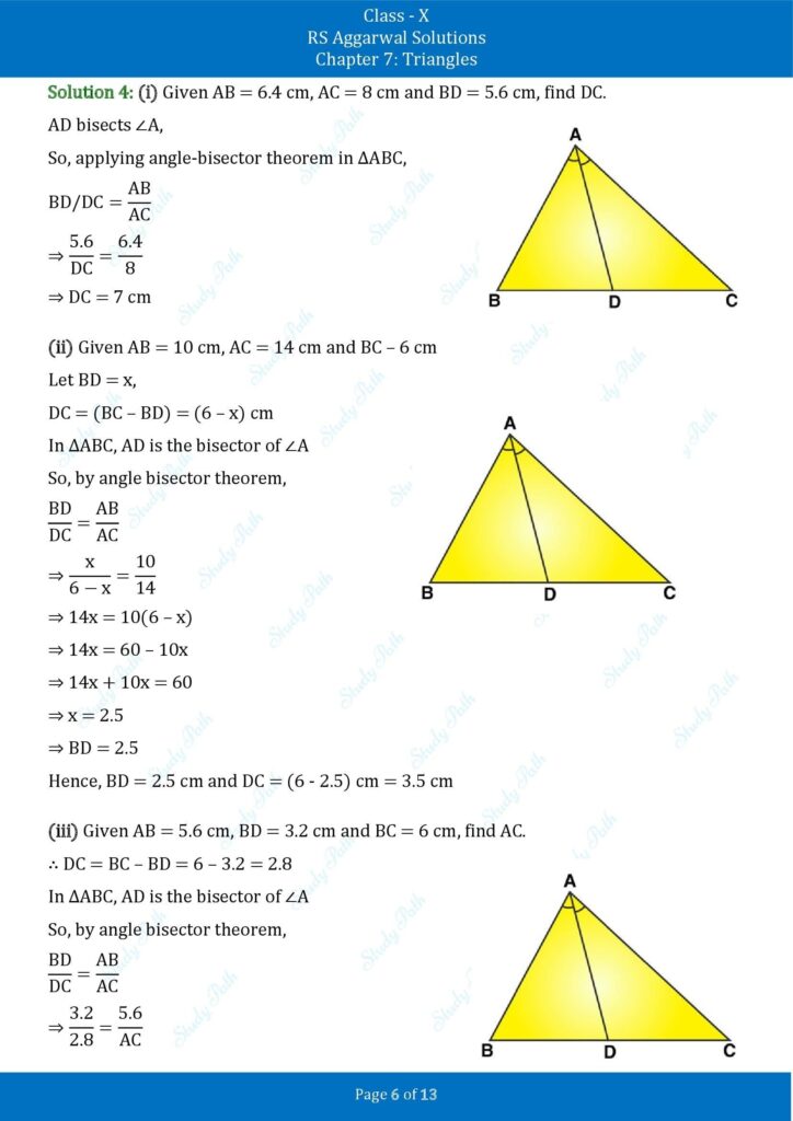 RS Aggarwal Class 10 Chapter 7 Test Yourself Solutions 6