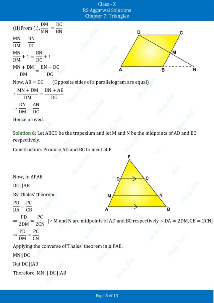 RS Aggarwal Class 10 Chapter 7 Test Yourself Solutions 8