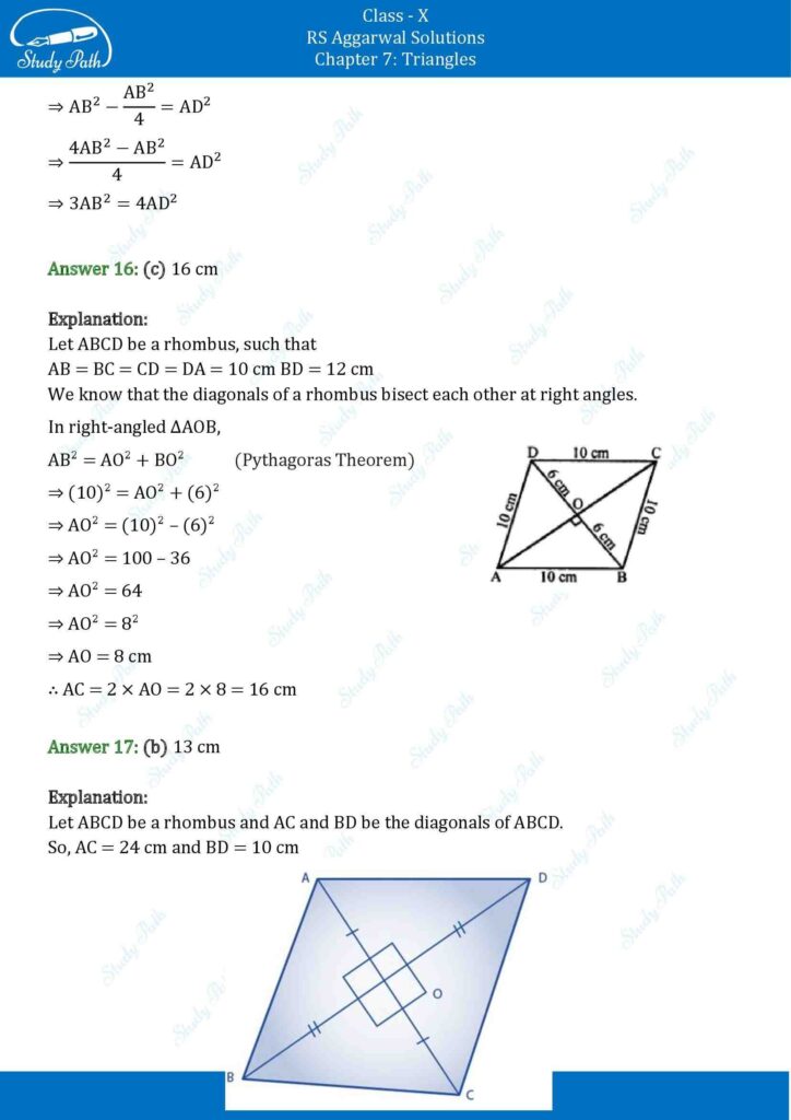 RS Aggarwal Class 10 Chapter 7 MCQ (Multiple Choice Questions) Solutions 9