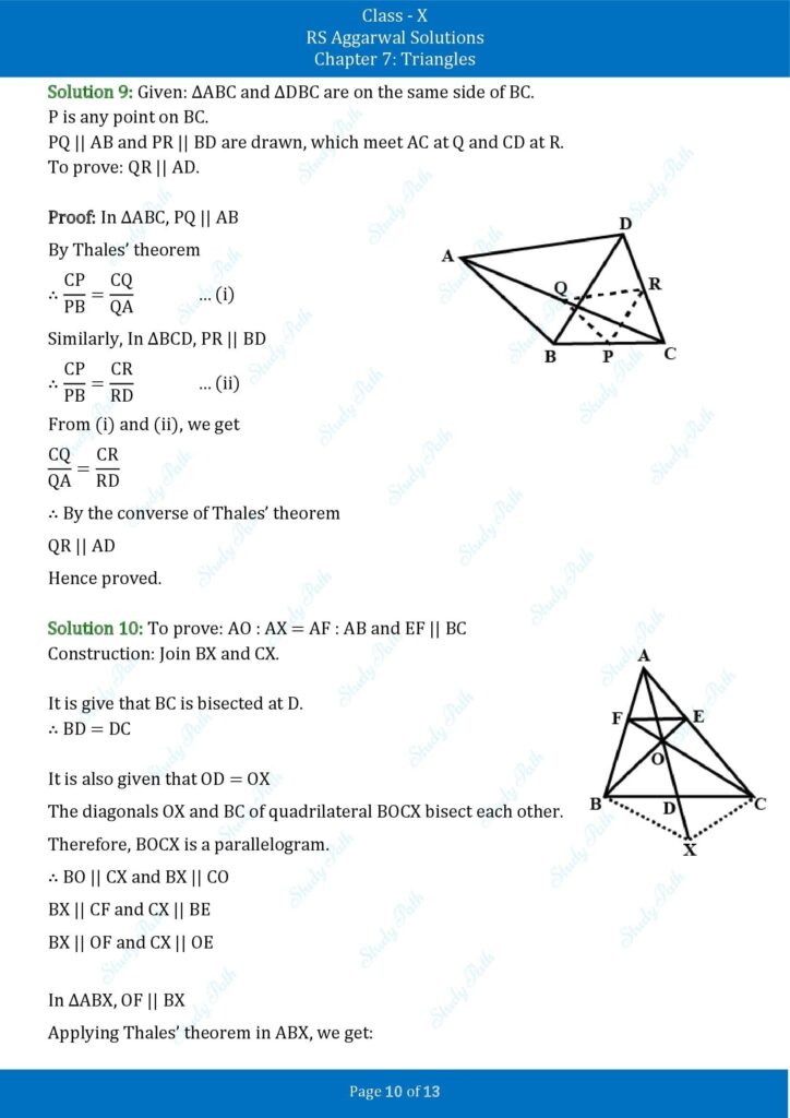 RS Aggarwal Class 10 Chapter 7 Test Yourself Solutions 10