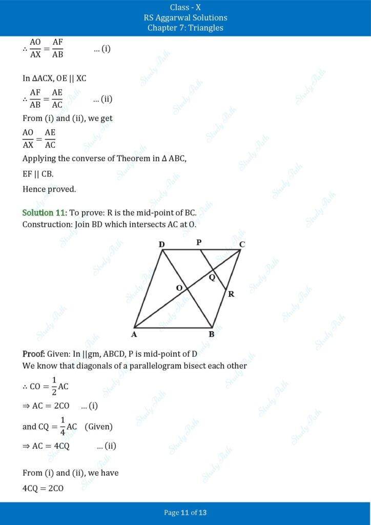 RS Aggarwal Class 10 Chapter 7 Test Yourself Solutions 11
