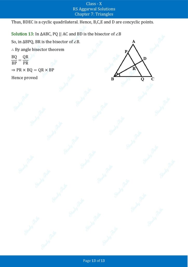 RS Aggarwal Class 10 Chapter 7 Test Yourself Solutions 13