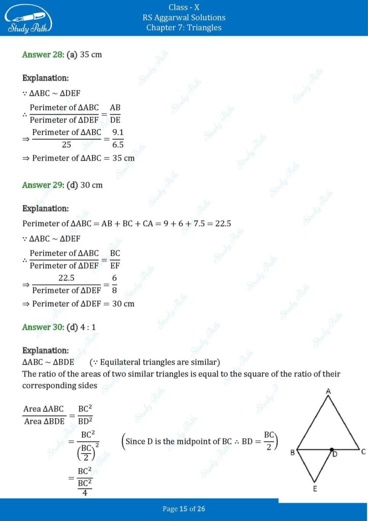 RS Aggarwal Class 10 Chapter 7 MCQ (Multiple Choice Questions) Solutions 15