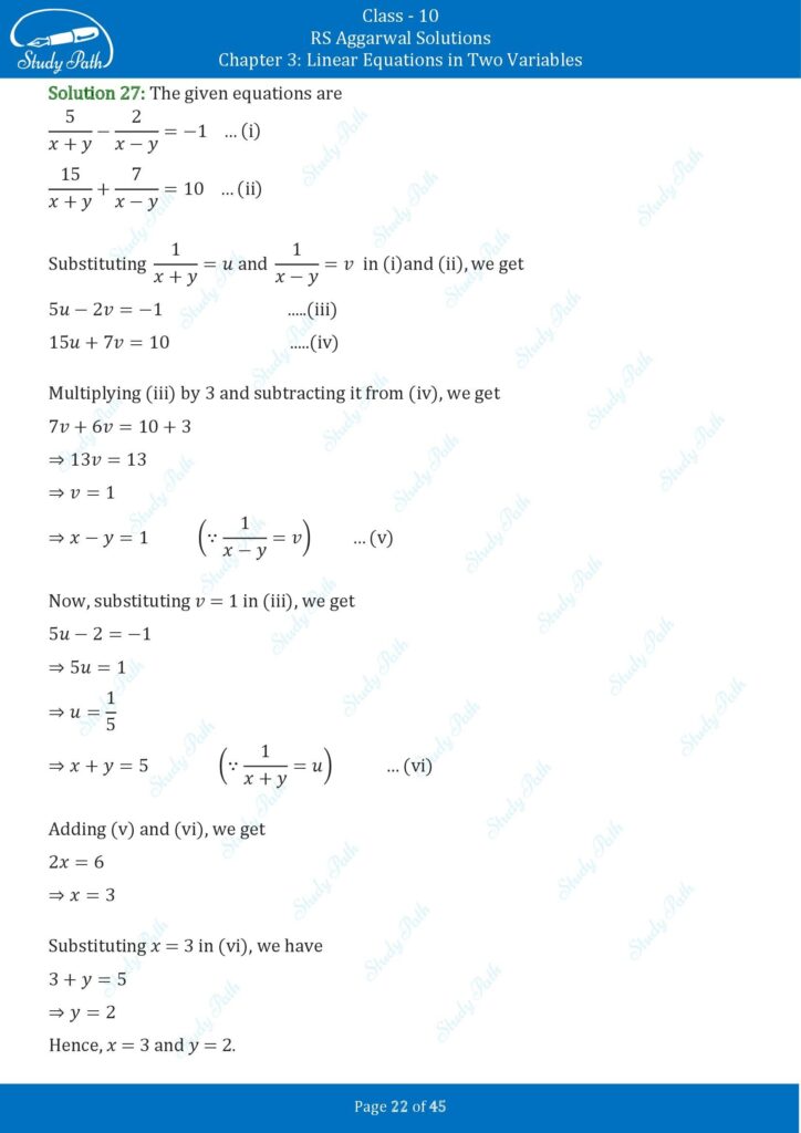 RS Aggarwal Class 10 Exercise 3B Solutions 22
