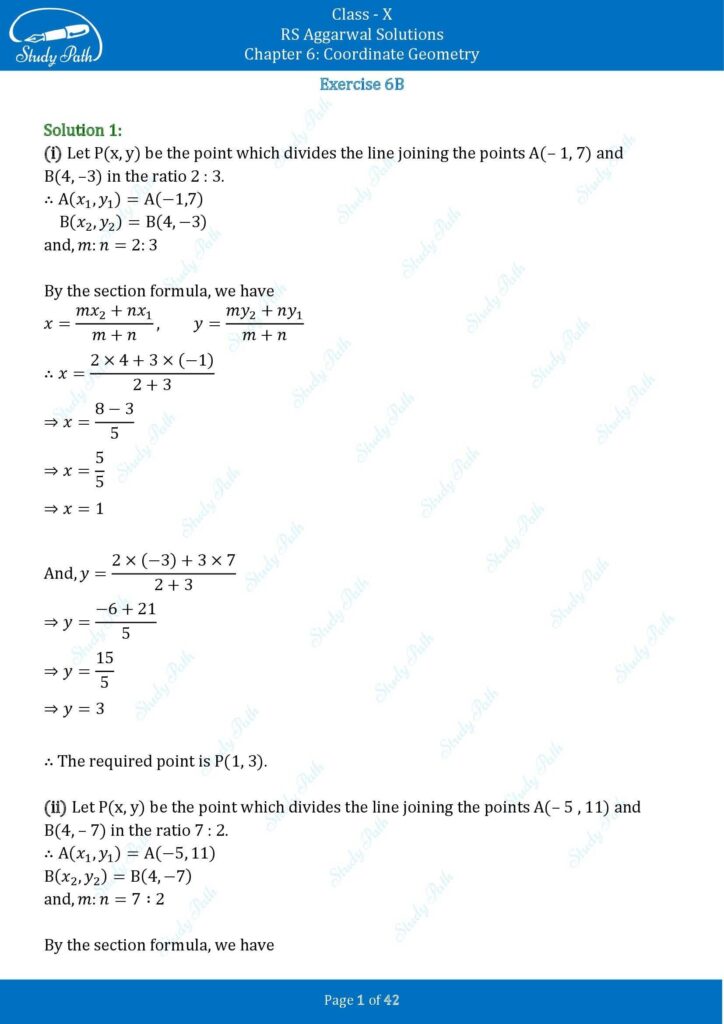 RS Aggarwal Class 10 Exercise 6B Solutions 1