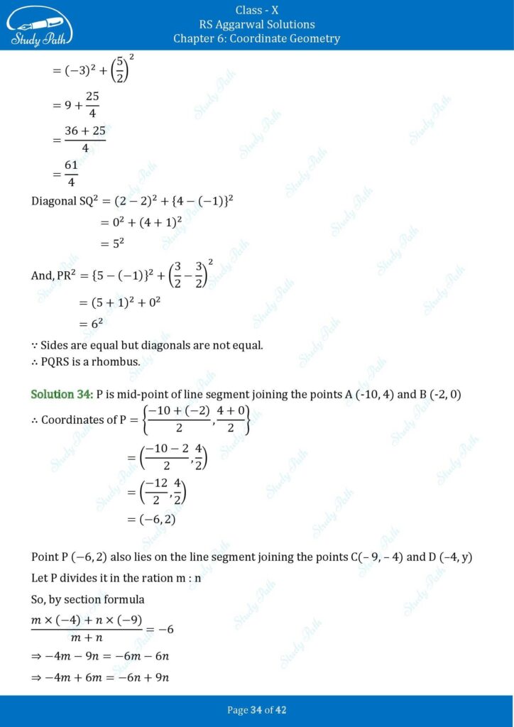 RS Aggarwal Class 10 Exercise 6B Solutions 34