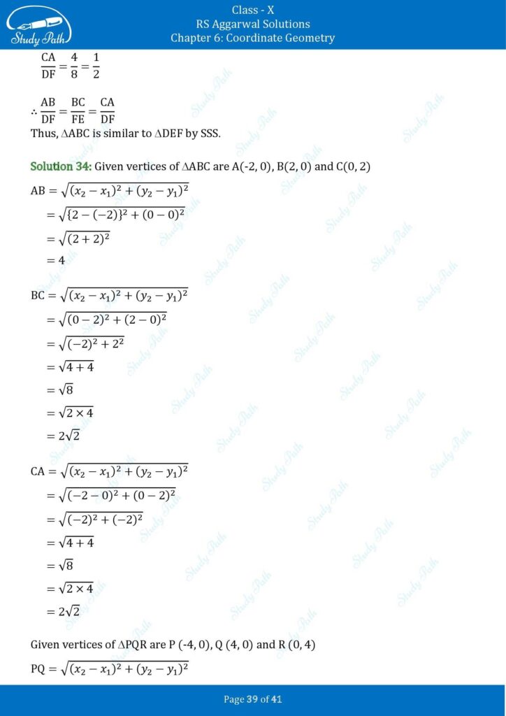 RS Aggarwal Class 10 Exercise 6A Solutions 39